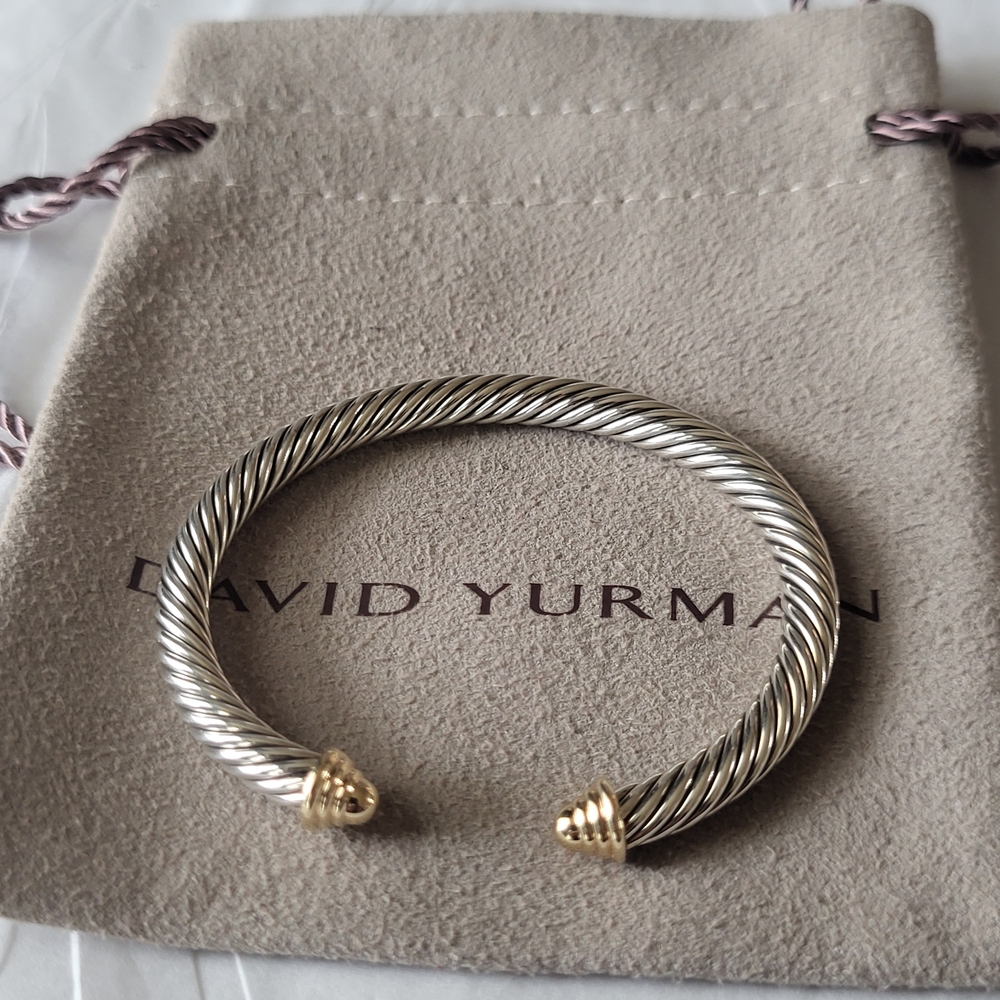 David Yurman Silver and Gold 14k Cuff Bracelet.#99